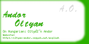 andor oltyan business card